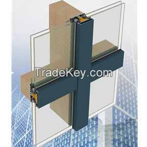 Powder Coating Aluminium Curtain Wall Section