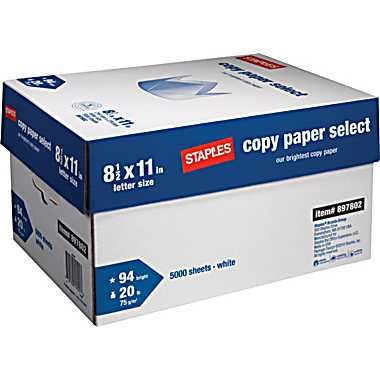 Staples copy paper Letter Size 8 11,75gsm and 80gsm