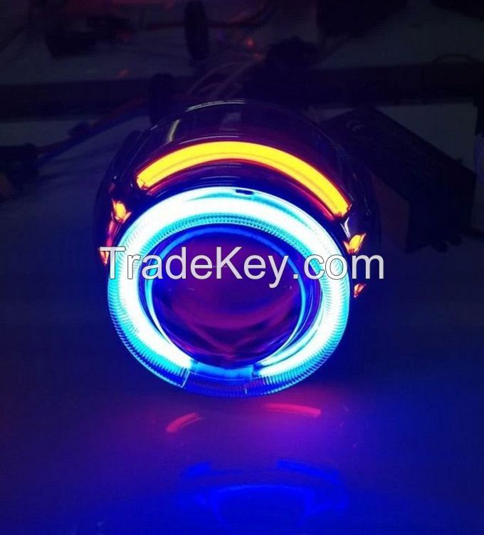 35W Bi-xenon projector lens LED angel eyes  motorcycle headlamps H1 H4 h7 4300k 6000K 8000K