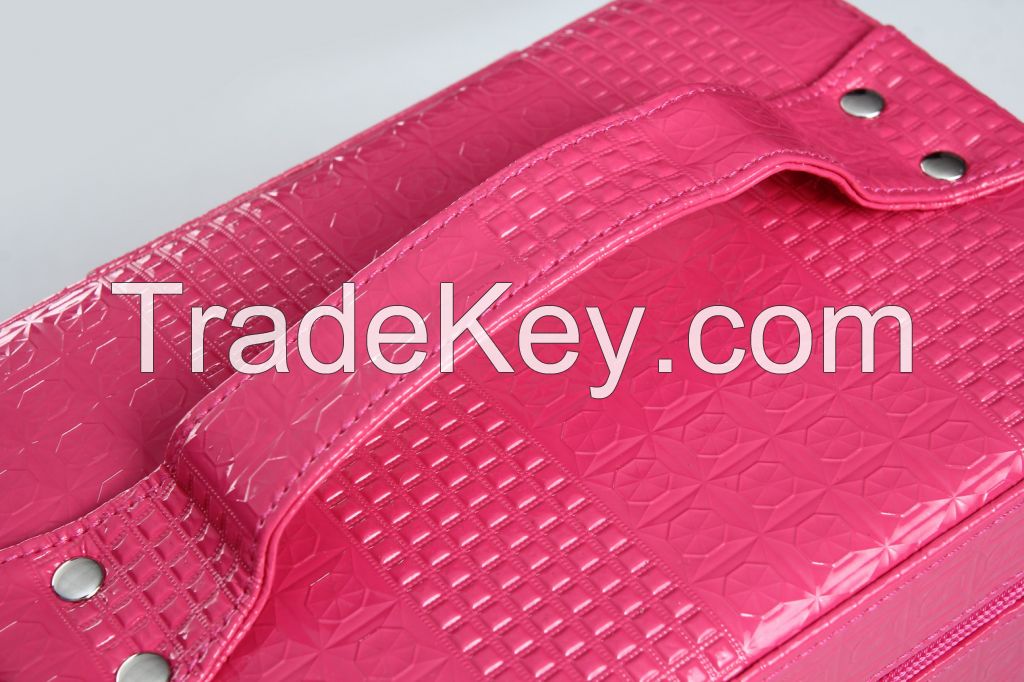 factory price female pu leather three-piece costmetic bags lady handbag