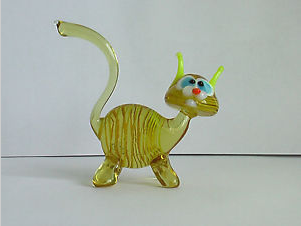 Hand-Blown High quality Art Glass Cat