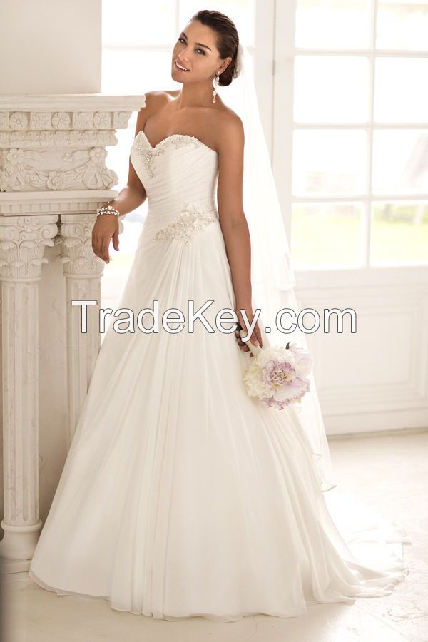 2014 New In Stock White/ Ivory A-Line Wedding Dress