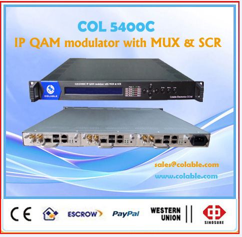 Effective hdmi video modulator COL5400C IP QAM Modulator with MUX & SCR 