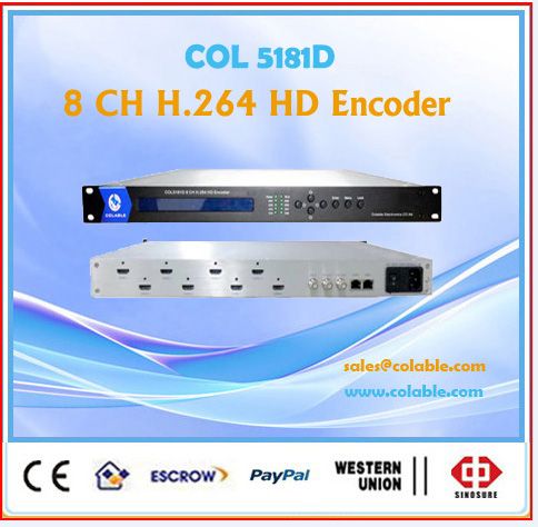 Professional digital satellite receiver 8 CH H.264 HD Encoder COL 5181D