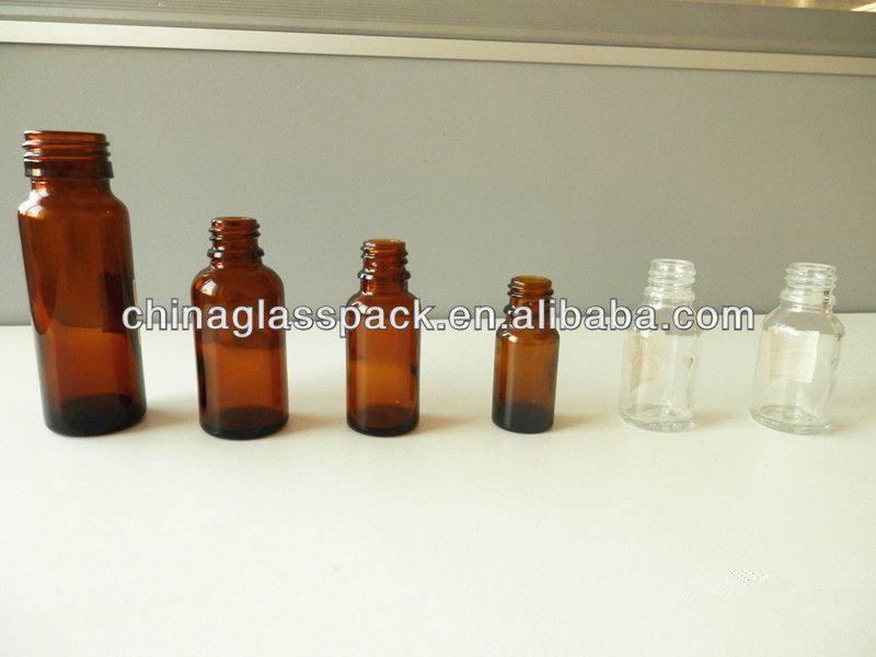 Glass dropper bottles with screw cap and dropper