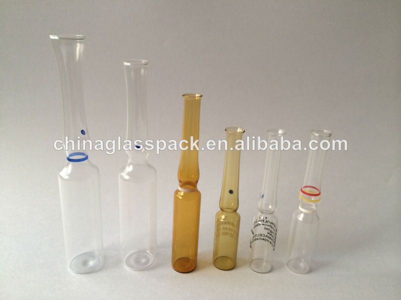 clear and amber pharma glass ampoule