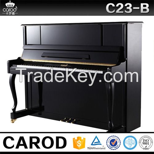 carod black upright piano size C23B