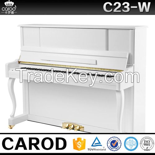 Carod white baby upright piano C23W