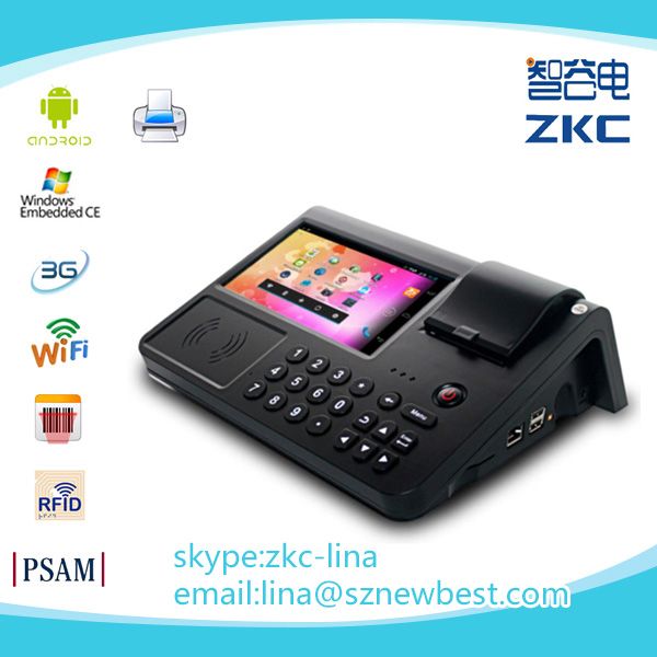 Touch screen Android pos with printer 3G/WiFi/RFID/Barcode scanner /PSAM (PC700/PC701)