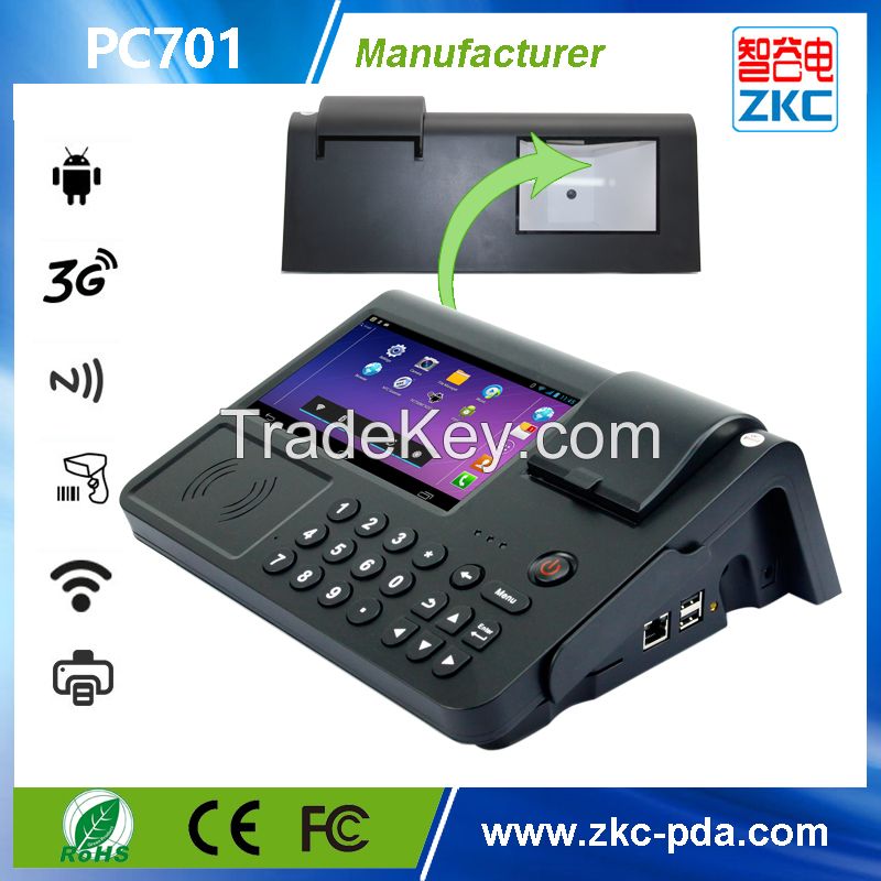 Touch screen Android pos with printer 3G/WiFi/RFID/Barcode scanner /PSAM (PC700/PC701)