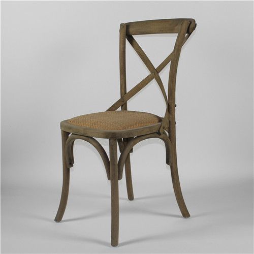 Solid oak Cross back chair 