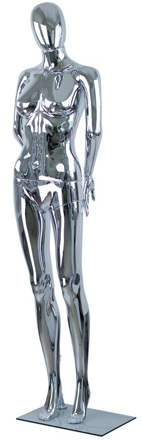 standing female chrome mannequin