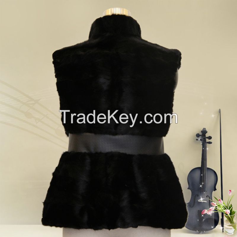 2015 new arrival mink fur black women's coat