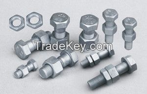 hot dipped galvanized anti-theft bolts with nuts in grade 4.8-10.9 with size M12-M76