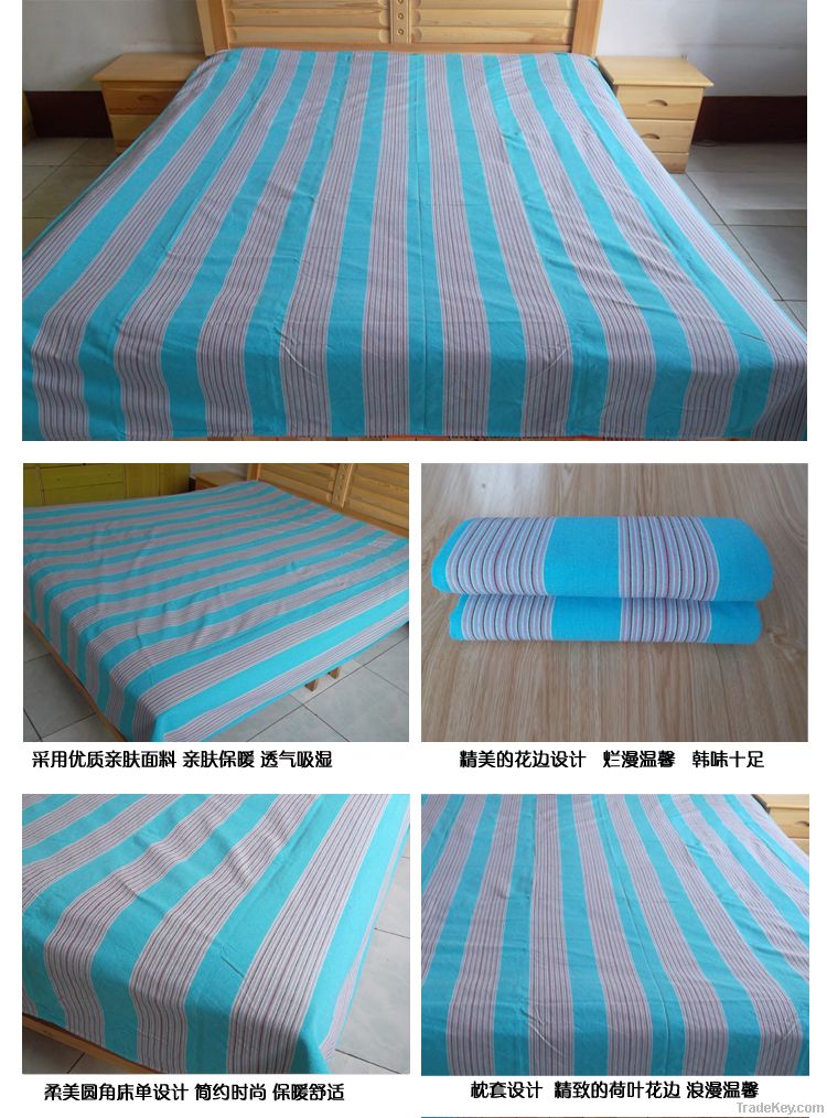 Pure cotton bed sheets, double bed, thickened,