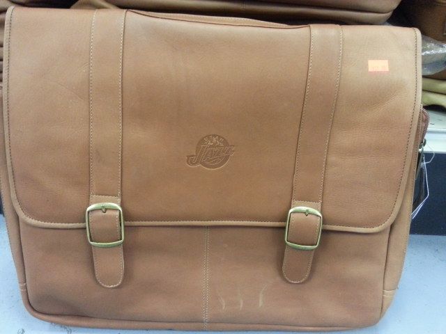 Genuine Leather Pangea Brand Sports Logo Laptop Briefcases