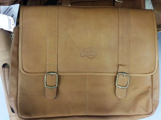 Genuine Leather Pangea Brand Sports Logo Laptop Briefcases