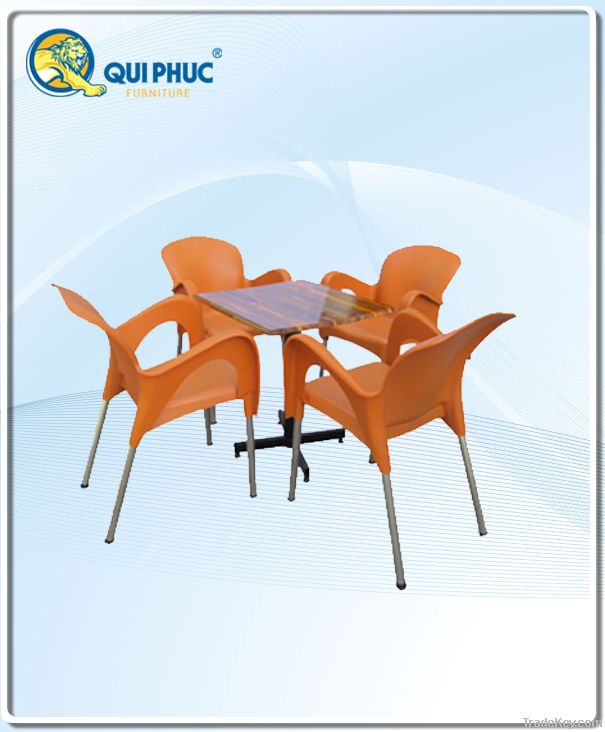 Plastic arm chair, Aluminum leg ---Quiphuc/Vietnam