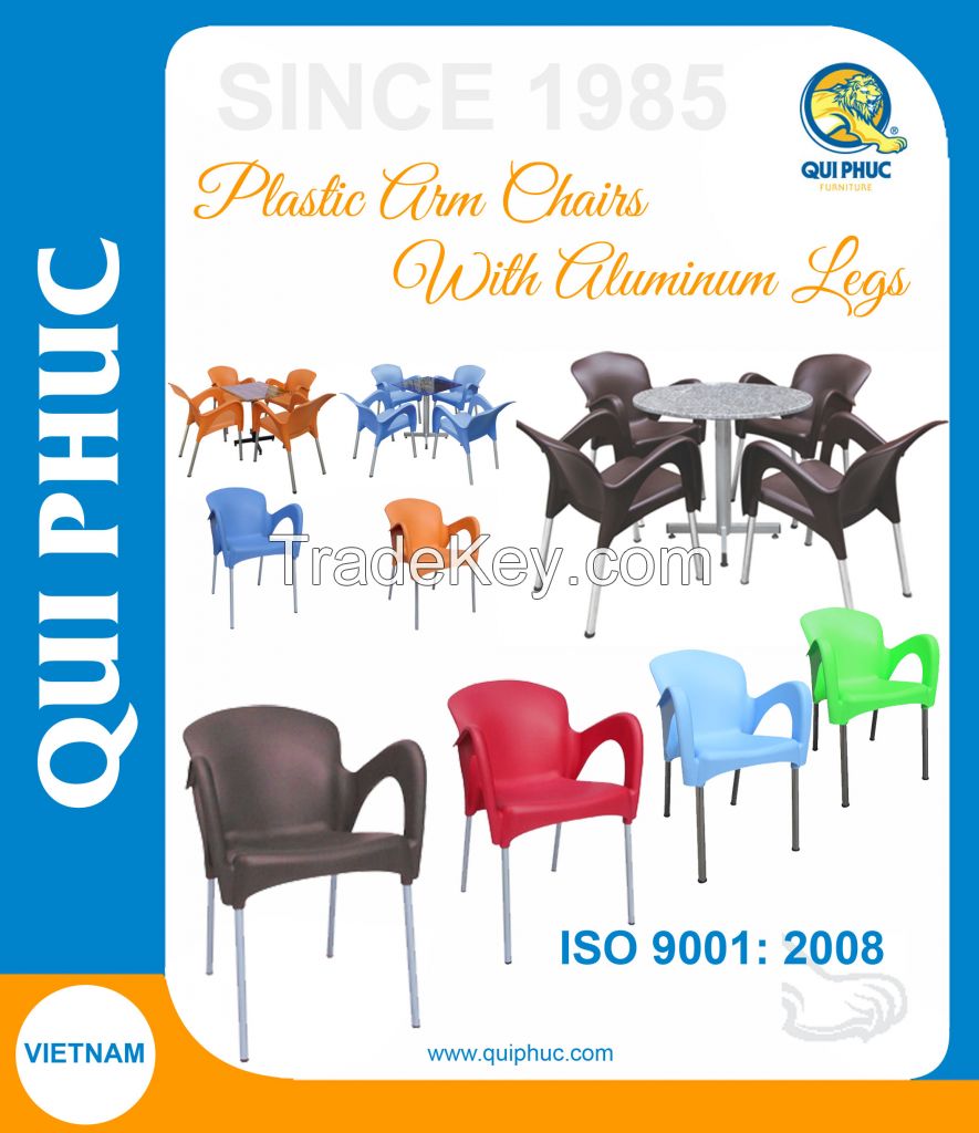 Plastic arm chair, Aluminum leg ---Quiphuc/Vietnam