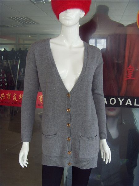 women's v-neck button cardigan sweater