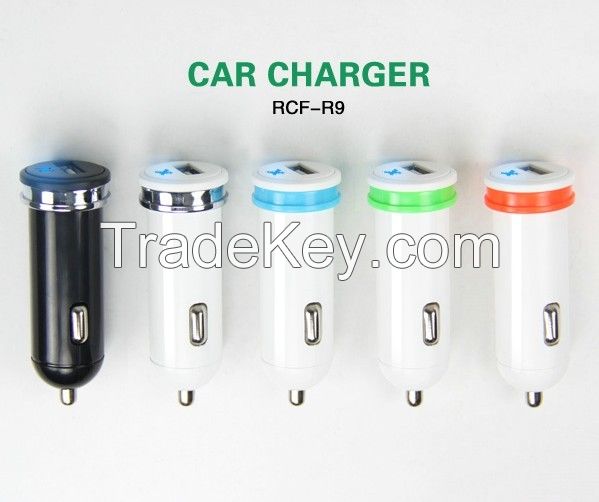 Colorful new design 5v 1a car mobile charger for samsung/iphone