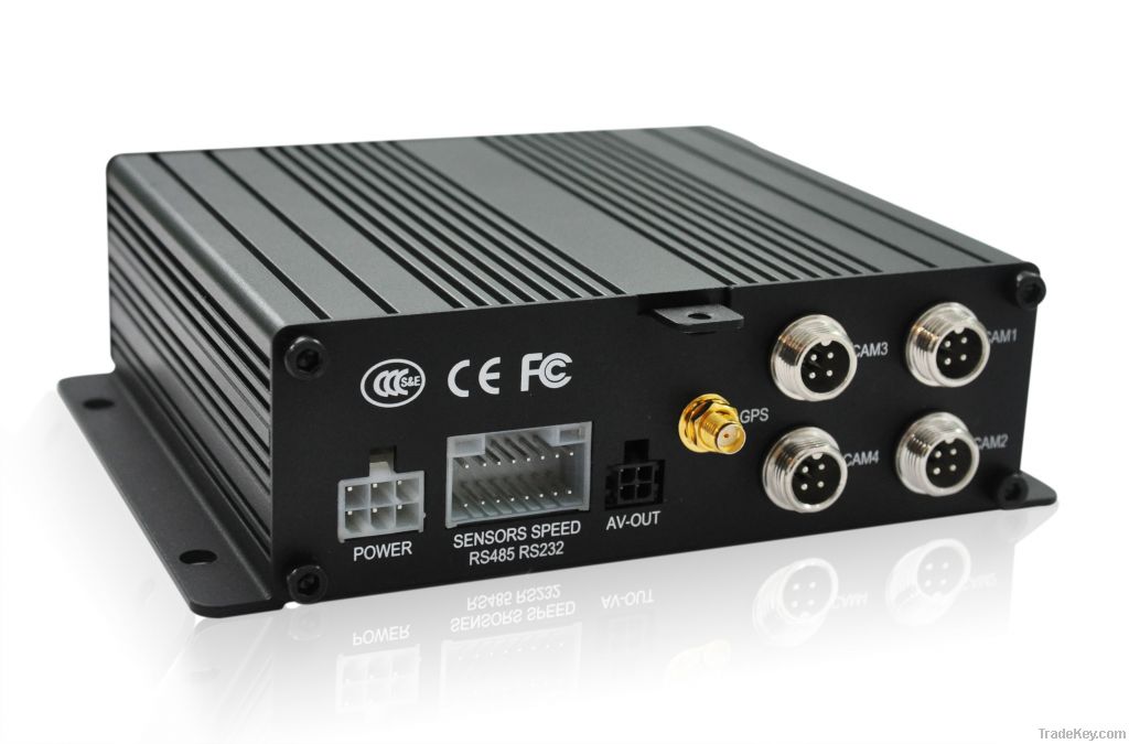 Dual streaming GPS MDVR 4 channel video D//HD1/CIF DVR with GPS 2 SD c
