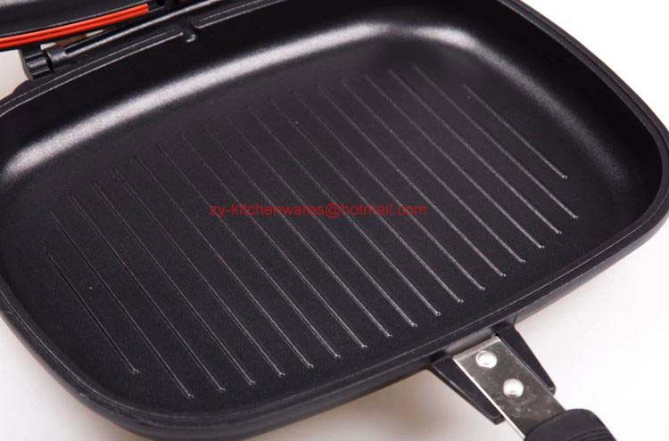 Cheap energy saving non stick 36cm double fry pan aluminum cast