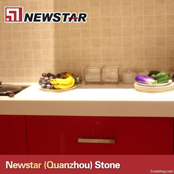 Newstar artificial white quartz kitchen countertop