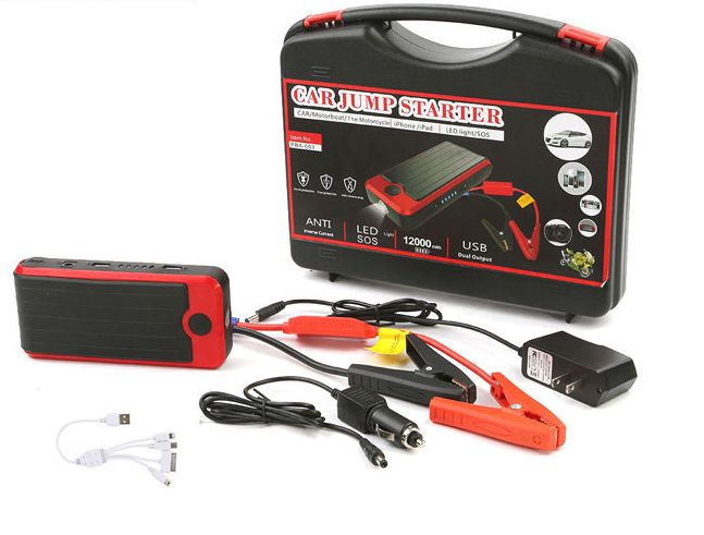 12000mAh  with Emergency Tools and LED Flashlight Portable Car Jump Starter