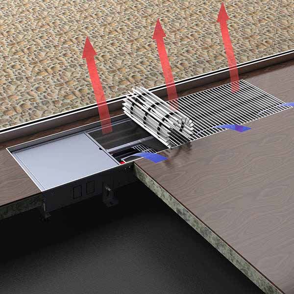 trench heating and cooling system,fan assisted radiators