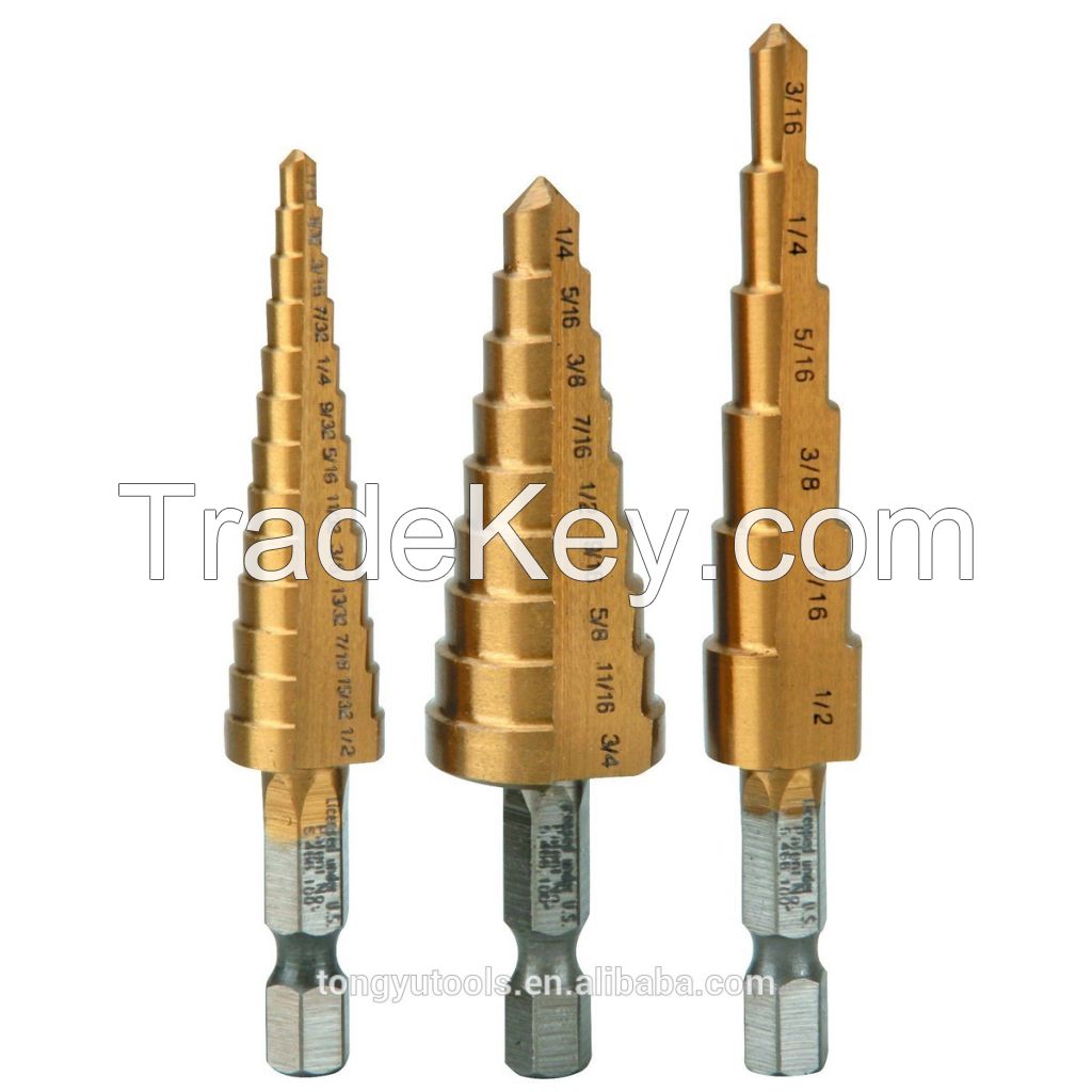 Spiral Flute Titanium HSS Step Drill Bits Tile Drill Bit Ceramic Drill Bit
