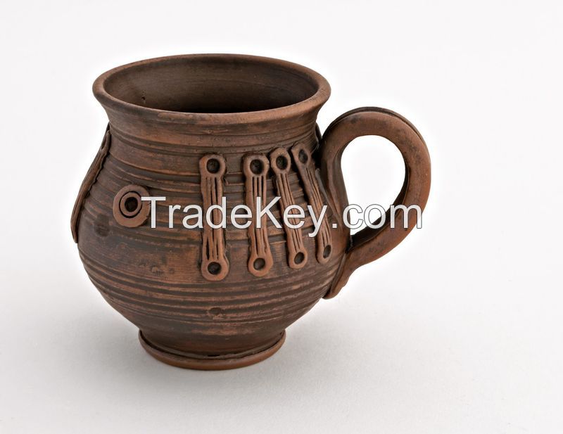 Ceramic tea cup, ceramic tea mug made of red clay.