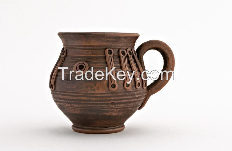 Ceramic tea cup, ceramic tea mug made of red clay.