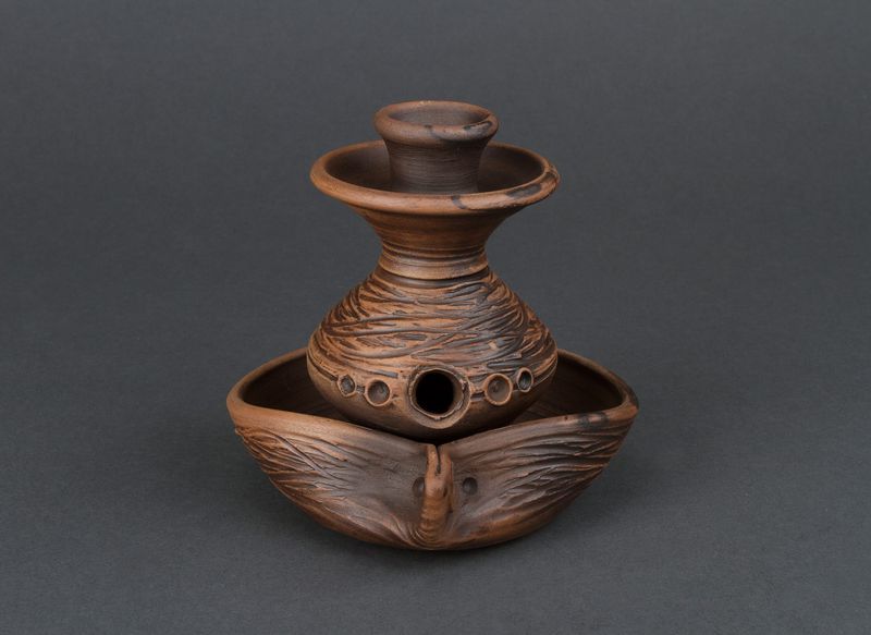 Clay candlestick