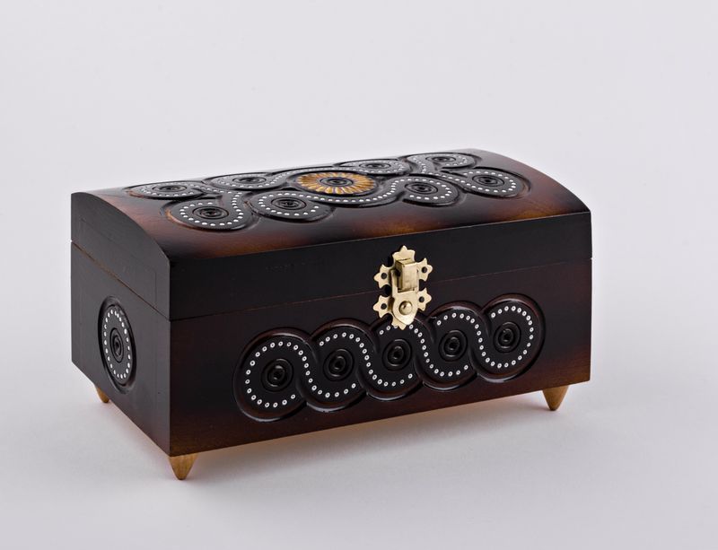 Hand carved wooden jewelry box 