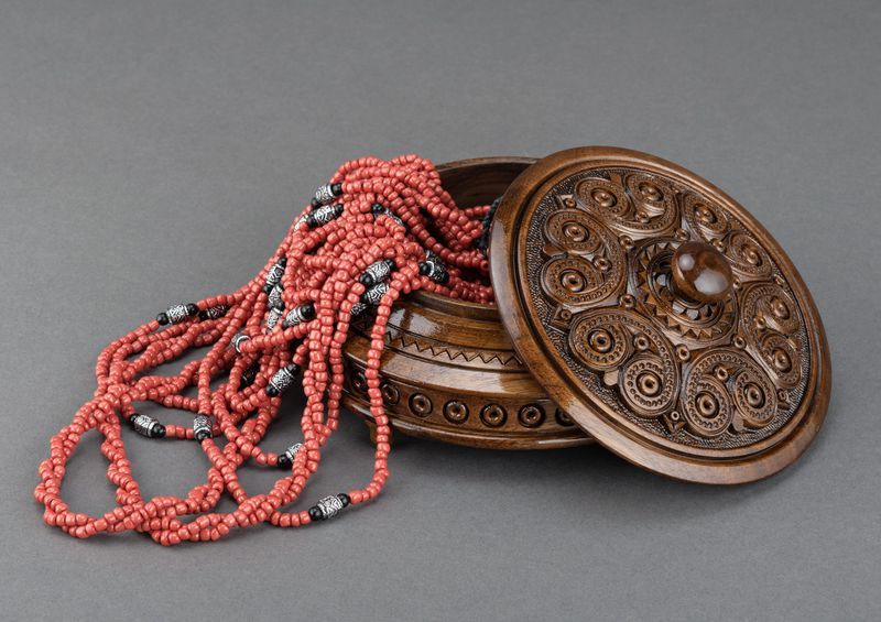 Carved wooden box