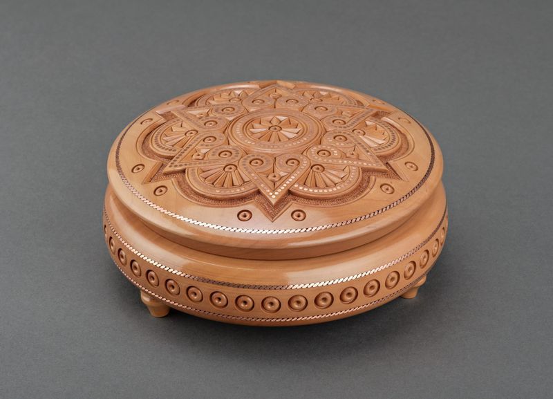 Small carved wooden box