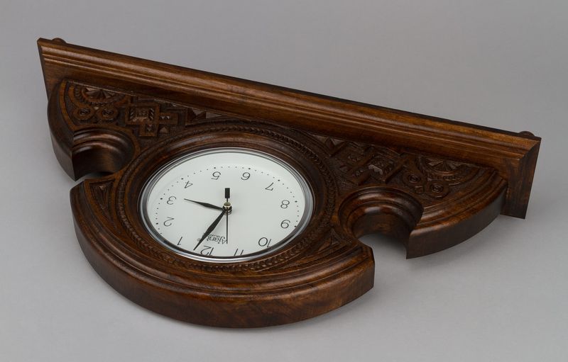 Desk clock made from walnut wood