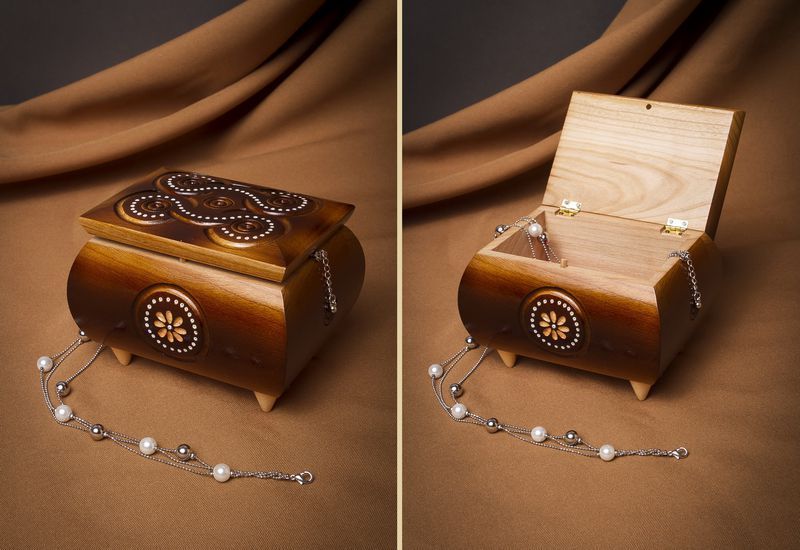 Handmade wooden jewelry box