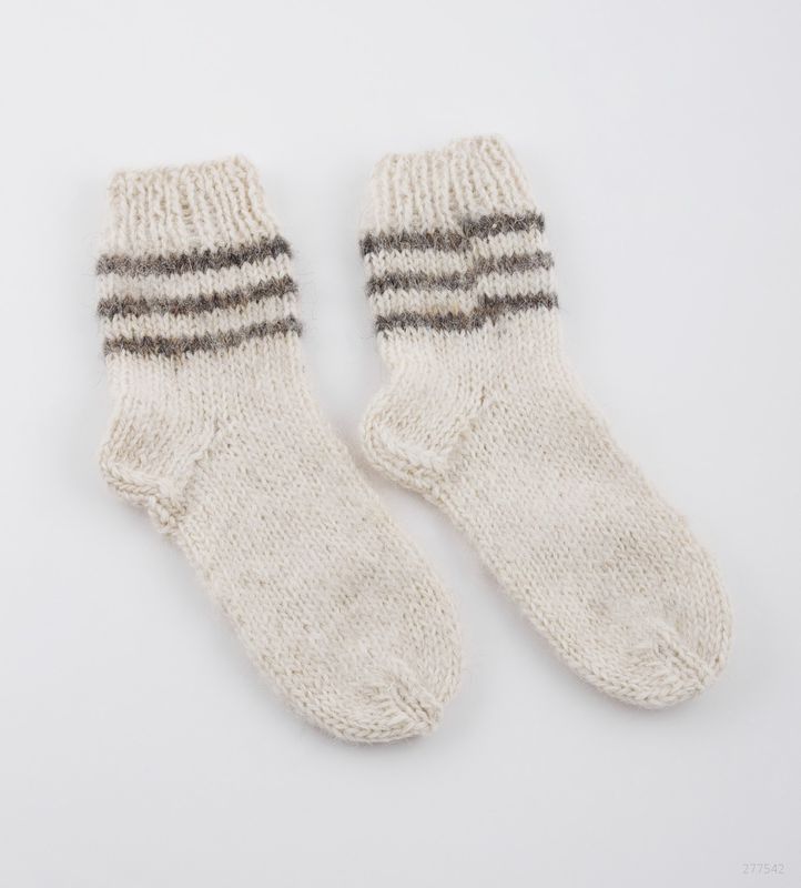 Woolen socks for men and women knitted by hand.