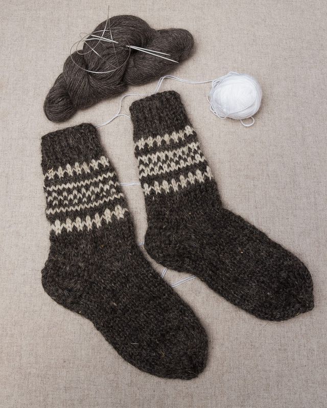Woolen socks for men knitted by hand