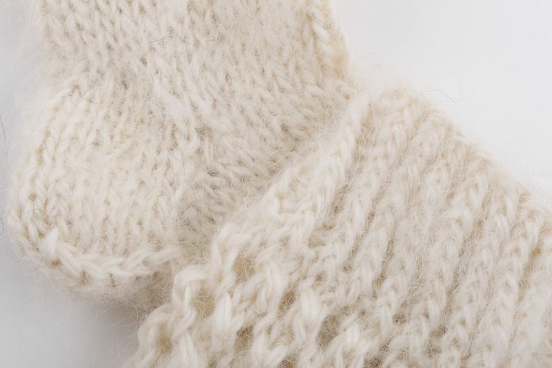 Warm woolen knee socks knitted by hand