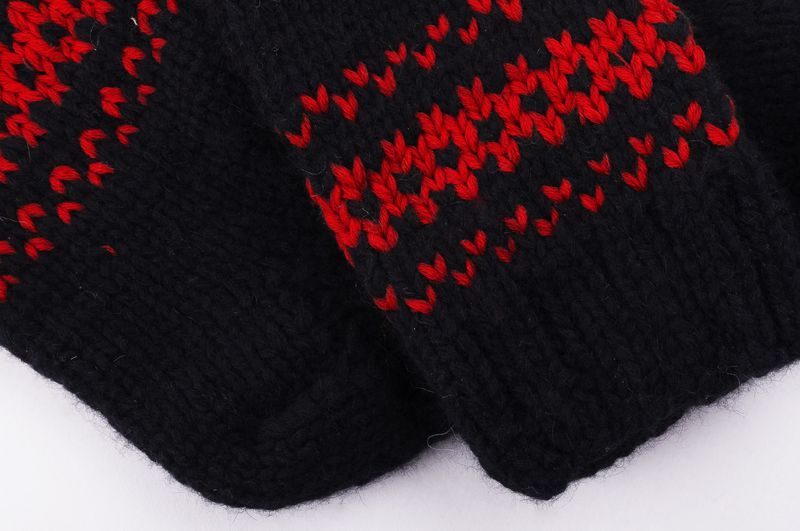 Warm hand knitted woolen socks for women