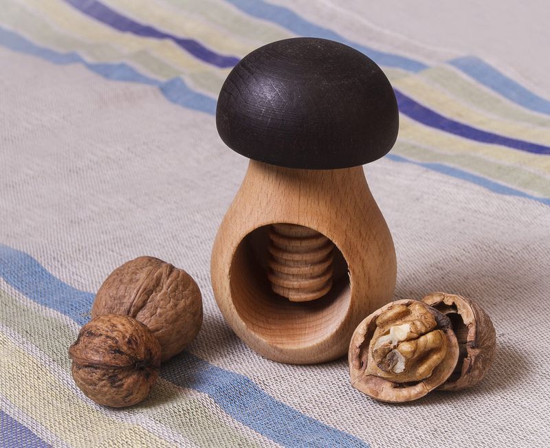 Wooden handmade nut cracker.
