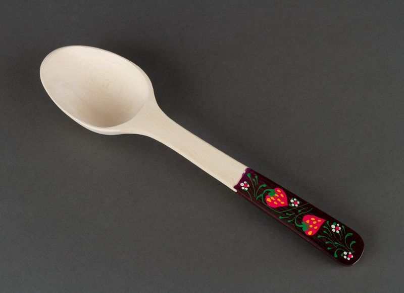 Wooden spoon with painted handle