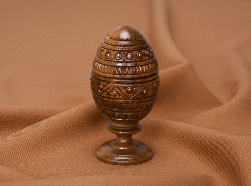 Wooden jewelry box - statuette "Faberge egg"