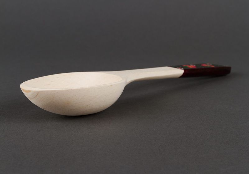 Wooden spoon with painted handle