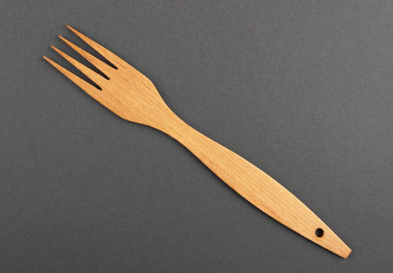 Wooden kitchen fork