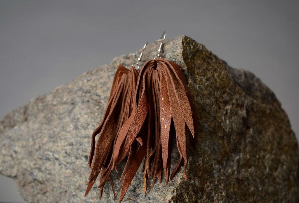 Earrings made from genuine leather "Africa"