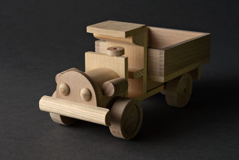 Wooden truck toy. 